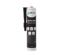 Wacredo MS - Adhesivo de polímero + sellador para estanques, acuarios y piscinas, adhesivo especial para reparación de casa y jardín, cartucho DIN de 290 ml, adhesivo de PVC y EPDM (1 cartucho, negro)