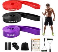 wadafen Bandas Elasticas con 3 Niveles de Resistencia, Gomas Elasticas Musculacion Cintas Elasticas Musculacion con Ancla de Puerta, Bolsa de Transporte para Fitness/Yoga/Entrenamiento de Fuerza