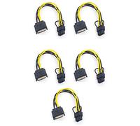 Wadakada 5 Piezas 15Pin Macho una 8Pin (6 + 2) Cable de Fuente de AlimentacióN PCI-E Cable de 20 Cm Cable de 15 Pines una 8 Pines 18AWG para Tarjeta GráFica