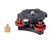 Wadakada Base Niveladora para Trípode con Adaptador de Soporte de 3/8 A 1/4, Nivelador de Cámara de Aleación de Aluminio para Fotografía Macropanorámica LP64