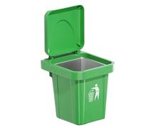 Wadakada Cenicero de Acero Inoxidable para Colgar en la Pared con Tapa, Forma de Cubo de Basura, para Baño, Sala de Estar, A Prueba de Cenizas, Sin Perforaciones, para Baño B