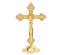 Wadakada Crucifijo de Pie con de AleacióN Base para DecoracióN de la Capilla del Hogar y Regalos Religiosos ()