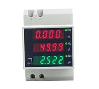 Wadakada D52-2058 Vatímetro de Riel DIN, Medidor de Corriente y Voltaje, Medidor de Factor de Potencia Digital, CA 80-300 V, Medidor Multifunción de KWh y Hz, 0-100 A, A