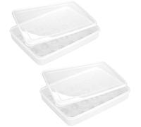 Wadakada Huevos Rellenos Facilidad, 2 Recipientes Transparentes para Huevos con Tapa para 48 Huevos, FáCil de Transportar, Transportador Apto para Lavavajillas, Apilable