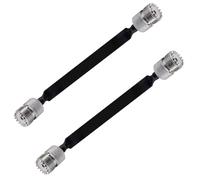 Wadakada Paquete de 2 Cables Coaxiales de 40 cm para Pasar A Través de Ventanas y Puertas, Cable Plano, SO239 UHF Hembra A UHF Hembra, 50 Ohmios