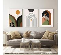 WADBTP Conjunto de carteles de estilo bohemio, moderno dormitorio sala de estar fondo decoración de pared cartel, plantas abstractas decoración del hogar, sin marco (estilo 5, 60 x 90 cm x 3)