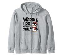 Waddle Lo hago sin que te eches de menos, divertido juego de palabras, pingüino Sudadera con Capucha