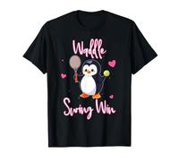 Waddle Swing Ganar Pingüino Jugar Tenis Divertido Jugador Animal Camiseta