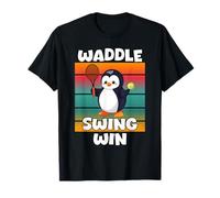 Waddle Swing Ganar Pingüino Jugar Tenis Jugador Animal Camiseta