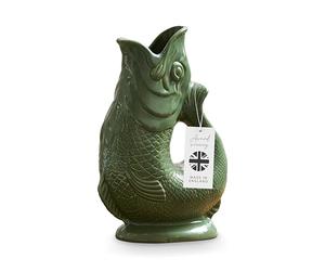 Wade - Jarra para pescado, loza, emblemática herencia del Reino Unido, fabricada en Stoke-on-Trent, 0,6 L, verde bosque