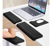 WADEO Reposamuñecas Teclado y Ratón, Ergonómico de espuma memori soporte de muñeca teclado con base antideslizante, 3 piezas, para Oficina, Computadora, Juegos