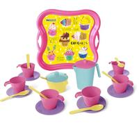 Wader 22111 - Juego de café y té para 6 Personas en Bandeja, 24 Piezas, tamaño Aprox. 28 cm, para niños a Partir de 12 Meses, Apto para microondas y lavavajillas