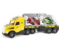 Wader 36231 - Transportador de Coches Magic Truck con 2 vehículos rampas, tamaño Aprox. 79 cm, para niños a Partir de 3 años, Juegos creativos