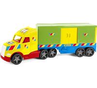 Wader 36311 - Magic Truck Vehículo contenedor con Puerta Lateral, tamaño Aprox. 79 cm, para niños a Partir de 3 años, Adecuado como Regalo para Juegos creativos