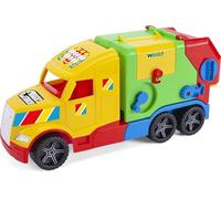 Wader 36331 - Camión de Basura Magic Truck con Cinta transportadora y Faros Luminosos, tamaño Aprox. 59,5 cm, para niños a Partir de 3 años, Adecuado como Regalo para Juegos creativos