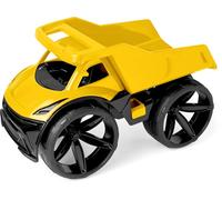 Wader 64030 - Volquete Maximus en Amarillo con cubeta con Cerradura y neumáticos Anchos, tamaño Aprox. 59 cm, para niños a Partir de 12 Meses, Adecuado como Regalo para Juegos creativos