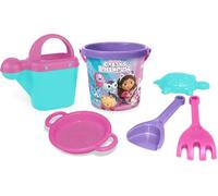 Wader 82153 - Juego de Juguetes de Arena Gabbys Dollhouse con Cubo de 1 L, regadera, tamiz, Pala, rastrillo y Molde de Arena, 6 Piezas, para niños a Partir de 12 Meses