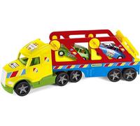 Wader- Magic Truck 36361-Camión Dos Coches y rampa, tamaño Aprox. 59,5 cm, para niños a Partir de 3 años, Adecuado como Regalo para el Juego Creativo, Multicolor, Normal (36361)