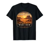 Wadi Rum Jordan Vintage Sunset Viaje Diseño Camiseta