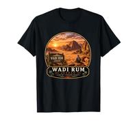 Wadi Rum Jordan Vintage Sunset Viaje Diseño Camiseta