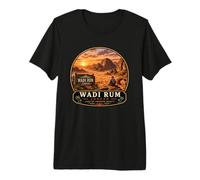 Wadi Rum Jordan Vintage Sunset Viaje Diseño Camiseta Premium