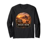 Wadi Rum Jordan Vintage Sunset Viaje Diseño Manga Larga