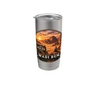Wadi Rum Jordan Vintage Sunset Viaje Diseño Vaso térmico de acero inoxidable de doble pared