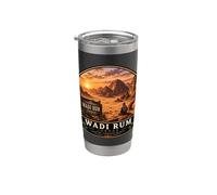 Wadi Rum Jordan Vintage Sunset Viaje Diseño Vaso térmico de acero inoxidable de doble pared