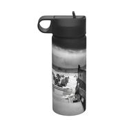 Wading Through Water Printing Travel - Botella de agua aislada de acero inoxidable de 18 onzas, taza portátil