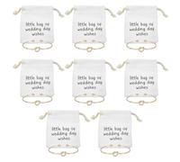 WADORN 16 bolsas de joyería, regalos de dama de honor, bolsas de algodón con cordón, pequeñas bolsas de deseos de día de boda y pulsera de nudo de dama de honor, bolsas de joyería, propuesta de boda