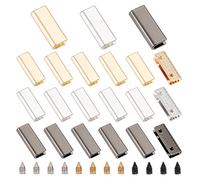 WADORN 18 juego de Hebillas de Clip Decorativas para Monedero, Hebillas de Metal para Cubierta de Borde de Bolso, Puntas de Extremo de Cinturón de Cuero, Correa de Hebilla, Tapón de Extremo