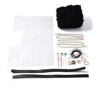 WADORN 18 Uds. Kit de Bolsas de Ganchillo para Tejer Diy, Bolsa Tejida A Mano, Malla de Punto de Cruz, Juego de Sábanas de Lona de Plástico, Kit de Bordado, Material de Artesanía, Negro