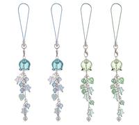 WADORN 2 colores dulce medusas teléfono colgante, Estética Y2K teléfono móvil colgante con estrella cuentas de vidrio para monedero teléfono móvil, 15.5cm, Metal