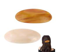 WADORN 2 estilos de pasadores de pelo francés, ovalados, antideslizantes, grandes, planos, agarre fuerte, clip clásico automático, exquisito broche de pelo retro para mujer, pelo fino y medio grueso