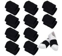 WADORN 20 piezas de calcetines de baile sobre los zapatos, calcetines para zapatos de baile para bailar en lisos para interiores giratorios, Negro , 40 cm