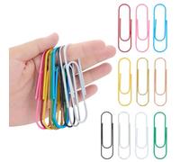 WADORN 40 clips de papel grandes de 2 estilos, clips de papel multicolor de metal pesado de 3.9 pulgadas, clips de papel coloridos a granel para papeleo, oficina, escuela, carpeta de archivos