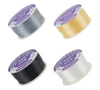 WADORN 45,7 m, 0,1 mm, cordón de nailon para atar perlas, 4 colores, hilo fino de nailon, hilo de perlas para la fabricación de joyas, pulseras trenzadas, puntada de piel de viento