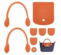 WADORN 8 Uds. Kits de Tejer Bolsos de Cuero PU, Fabricación de Bolsos de Ganchillo DIY, Incluye Asas para Coser Bolsas, Cubiertas de Bolsas con Botón A Presión, Accesorios para Hacer Bolsos, Marrón