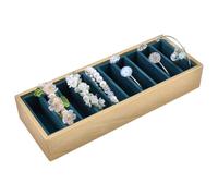 WADORN Bandeja de exhibición de pulseras de piel sintética con 10 ranuras, bandeja organizadora de pulseras rectangulares, caja de almacenamiento para tocador, almacenamiento en el hogar, escaparate