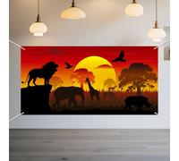 WADORN Banderines de fotos de safari africano para decoración de fiestas, 90 x 180 cm, bosque de vida silvestre africano, puerta de fotos, accesorios de fondo de fotografía de tela grande, selva