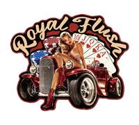 WADORN Cartel de metal vintage con texto en inglés "Poker Pin Up Lady", placa de hojalata de 34,4 x 28 cm, divertido, retro, para sala de póquer, bar, club, casa, coche de póquer, mujeres sexy, póster