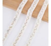 WADORN Cinta de encaje trenzada de 8,22 m de 3 estilos con cuentas, cuentas trenzadas de 15 mm, bordadas, flecos, cinta de encaje, costura para manualidades, fabricación de vestidos de novia, prendas