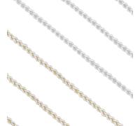 WADORN Cinta de encaje trenzado de 15,5 m de 2 colores, 4 mm de ancho, pequeña trenza de Gimp, ribete de bordes blancos, tela de encaje dorado, cinta tejida para coser, manualidades, ropa, sombrero