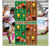 WADORN Decoración de fiesta de fútbol, telón de fondo para fiesta de deportes de rugby, telón de fondo de tela grande, pancarta de fotos de cumpleaños, día de partido, telón de fondo de cabina de