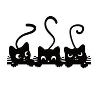 WADORN Decoración de pared de gato mirando de metal, lindo arte de pared de metal para decoración del hogar, estatuas de gato y animales, decoración para sala de estar, dormitorio, 7.36 x 11.81