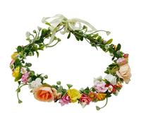 WADORN Diadema de corona de flores, corona de hojas de vid, diadema bohemia, encantadora diadema floral de hada, diadema para boda, novia, bonitos accesorios para el cabello hechos a mano para