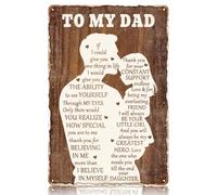 WADORN Divertido letrero de estaño para papá, regalo de hija, 8 x 12 pulgadas con texto en inglés "To My Dad If I Could Give You One Thing in Life" - Letrero de metal rústico para papá e hija abrazo