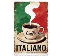 WADORN Italiano Caffe - Letrero de metal vintage de 30,5 x 20,3 cm, diseño retro de café italiano, divertido para amantes del café, decoración para café, pubs, restaurante, garaje, bar, tienda, hogar
