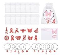 WADORN Juego de 12 pulseras de concienciación sobre la salud mental, con dije de mariposa y corazón, kit de pulsera ajustable, juego de regalo de concienciación sobre la salud mental con pulseras