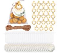 WADORN Juego de 24 anillos de rosario de dedo, anillos de bautismo católico con cordón de papel, bolsa de organza, bolsillo cruzado, rosario a granel para bautizo, fiesta, bautizo, accesorios